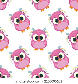 
Colorful cute bird seamless pattern. Cute background for textile print, wrapping paper.Cute bird vector illustration. Funny vector childish seamless pattern