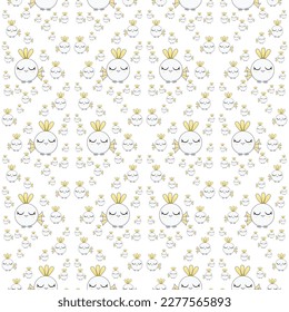Colorido y lindo pájaro sin costuras. Fondo de corte para impresión textil, papel de envoltura.Ilustración de vector pájaro de corte.