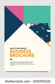 Colorful cute business brochure vector design. Suitable for kids business-related, cover, pamphlet, and poster.