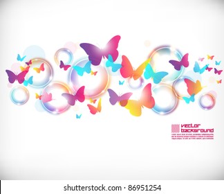 colorful cute butterfly vector background design
