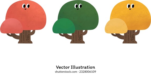 Farbiges Cute Cartoon Baum Set