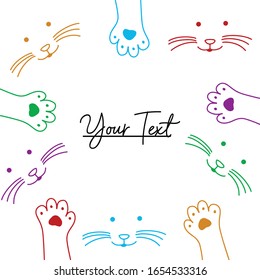 colorful cute cat card doodle art