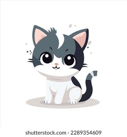 Colorful Cute Cat Vector Art Design