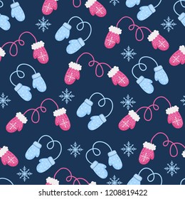 Colorful cute christmas elements seamless pattern. Happy New Year and Merry Xmas background. Vector winter holidays print for textile, wallpaper, fabric, wallpaper.