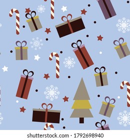 Coloridas adorables elementos de navidad sin inconvenientes fondo de patrón