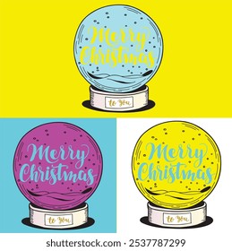 A colorful and cute Christmas fortune teller ball vector design,perfect for a Christmas sticker or emoticon.