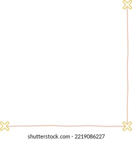 Colorful Cute Corner Doodle  Vector Illustration