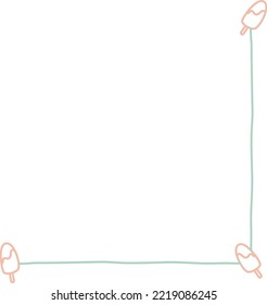 Colorful Cute Corner Doodle  Vector Illustration