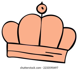 Colorful Cute Crown Sticker Vector Illustration