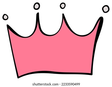 Colorful Cute Crown Sticker Vector Illustration