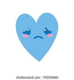 colorful cute crying heart kawaii cartoon