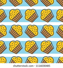 Colorful cute Cupcake seamless pattern for wrapping paper gift