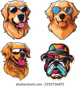 Colorful cute dog on Amazing Dog Illustration, Pop Art or Dog digital portrait vector, illustration pop art pet funny.