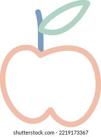 Colorful Cute Doodle Apple Vector Illustration