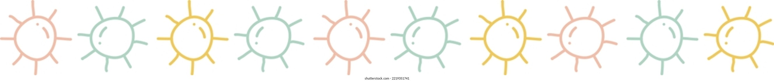 Colorful Cute Doodle Corner Border Vector Illustration