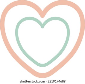 Colorful Cute Doodle Heart Vector Illustration