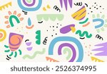 Colorful cute doodle pattern background vector design
