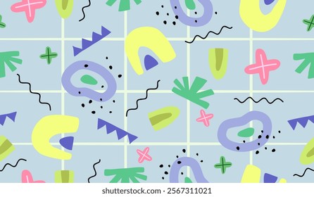 Colorful cute doodle pattern background vector design