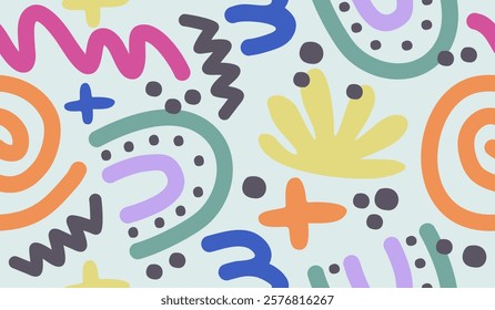 Colorful cute doodle pattern background vector design