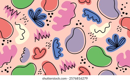 Colorful cute doodle pattern background vector design