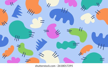 Colorful cute doodle pattern background vector design
