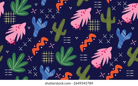 Colorful cute doodle pattern background vector design