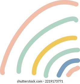 Ilustración del vector arcoiris de un doodle lindo colorido