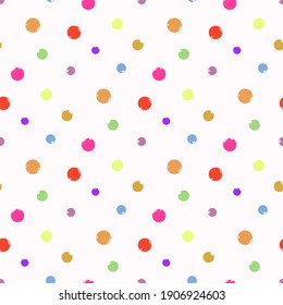 Colorful cute dots pattern. Seamless dots with perfect design. Vector illustration.