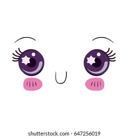 colorful cute facial expression kawaii vector illustration