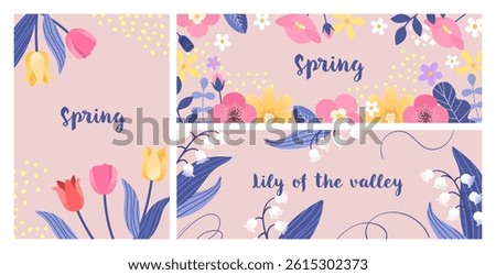 Colorful and cute flower illustration material