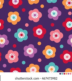 Colorful cute flower pattern background