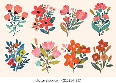 colorful cute flower vector illustration design