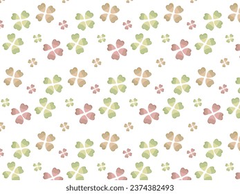 Colorful and Cute Four-Leaf Clover Pattern Background