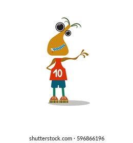 Colorful cute funny monster or alias in flat style. It is easy to change his emotion with his mouth or eyes.