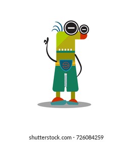 Colorful cute funny monster or alias in flat style. It is easy to change his emotion with his mouth or eyes.
