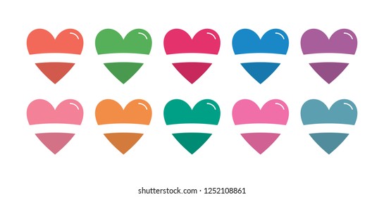 colorful cute hearts vector