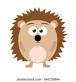 Colorful cute hedgehog cartoon vector illustration.