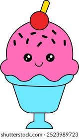Colorful cute ice cream for design your artwork.