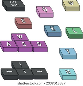 Colorful and cute keyboard flat illustration