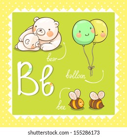 Colorful Cute Kids Alphabet Letter B Stock Vector (Royalty Free ...