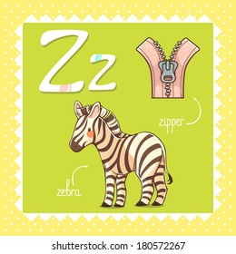 Colorful and cute kids alphabet: letter Z