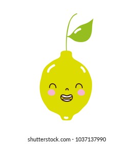 colorful cute lemon kawaii smile fruit