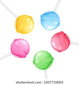 Colorful cute lollipop background illustration_1:1