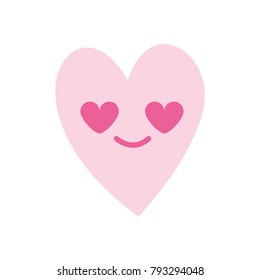 colorful cute in love heart kawaii cartoon