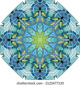 Colorful cute Mandala. Decorative unusual round ornaments.
