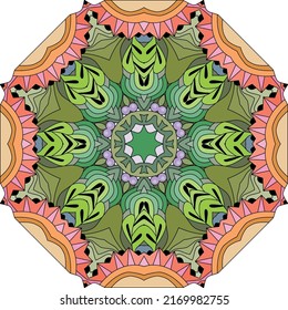 Colorful cute Mandala. Decorative unusual round ornaments.