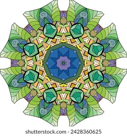 Colorful cute Mandala. Decorative unusual round ornaments.