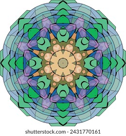 Colorful cute Mandala. Decorative unusual round ornaments.