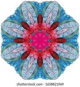Colorful cute Mandalas. Decorative unusual round ornaments.