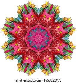 Colorful cute Mandalas. Decorative unusual round ornaments.